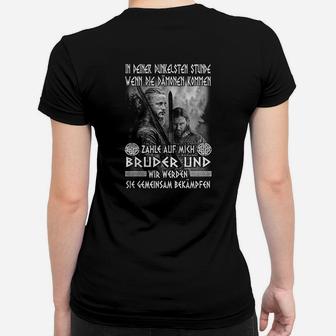 Brüder im Kampf Schwarz Frauen Tshirt, Inspirierendes Krieger Zitat Design - Seseable