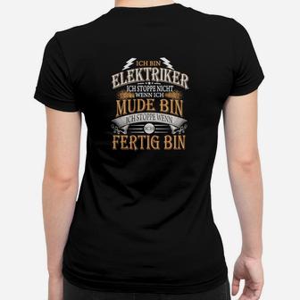 Elektriker-Spruch Schwarzes Herren Frauen Tshirt, Lustige Elektrotechnik Motive - Seseable