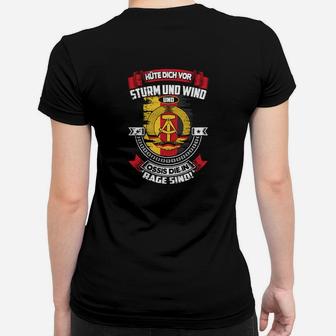 Feuerwehr Schwarzes Frauen Tshirt Sturm & Wind Einsatz Warnung – Lustiges Feuerwehrmann Outfit - Seseable