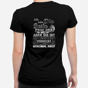 Humorvolles Herren Frauen Tshirt - Beste Frau der Welt Aufschrift - Seseable