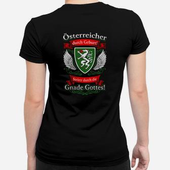 Österreichischer Adler Schwarzes Frauen Tshirt, Patriotischer Spruch Tee - Seseable