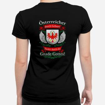 Österreichisches Wappen Schwarzes Frauen Tshirt mit Spruch für Patriotismus - Seseable