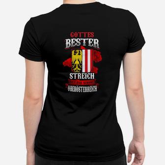 Patriotisches Oberösterreich Frauen Tshirt, Löwen Wappen & Spruch - Seseable