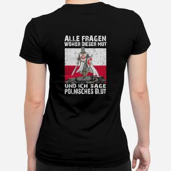 Patriotisches Polnisches Frauen Tshirt Schwarz mit Motto, Unisex Tee - Seseable