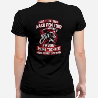 Schwarz Frauen Tshirt Schutzvater Motiv - Nach dem Tod Spruch für Töchter - Seseable