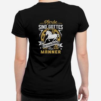 Schwarzes Herren Frauen Tshirt mit Pferde-Motiv, Spruch für Reiter - Seseable