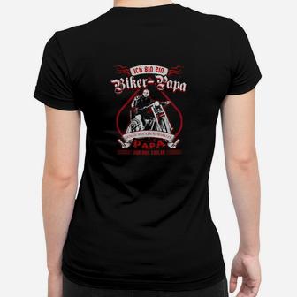 Stolzer Biker-Papa Schwarzes Frauen Tshirt mit Aufdruck - Seseable