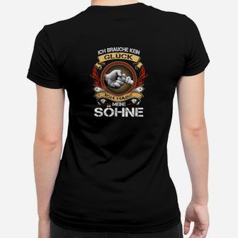 Stolzer Vater Schwarzes Frauen Tshirt, Spruch für Söhne - Seseable