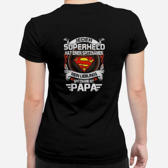 Superheld Papa Schwarzes Frauen Tshirt, Perfekt Zum Vatertag - Seseable