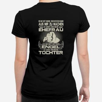 Vater und Tochter Schwarzes Frauen Tshirt, Grafik Spruch Design - Seseable