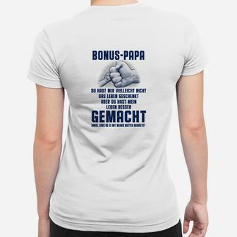 Bonus Papa Dankbarkeits-Frauen Tshirt mit emotionalem Text - Seseable