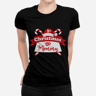 1st Christmas As A Mommy New Mom Gift Idea Ladies Tee - Seseable