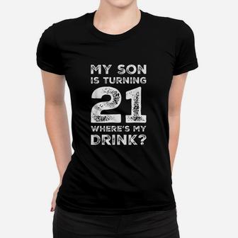 21st Birthday For Dad Mom 21 Year Old Son Gift Family Squad Ladies Tee - Seseable
