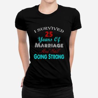 25th Wedding Anniversary Tshirt Marriage Husband Wife Couple Women T-shirt - Seseable