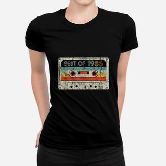 36th Birthday Gifts Vintage Best Of 1985 Retro Cassette Tape Ladies Tee - Seseable