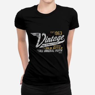 58th Birthday Vintage 1963 Aged To Perfection Ladies Tee - Seseable