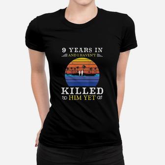9 Years Wedding Anniversary Gift Idea For Her Funny Wife Women T-shirt - Seseable