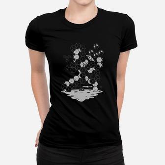 Abstraktes Geometrisches Design Herren Frauen Tshirt in Schwarz-Weiß, Stilvolles Tee - Seseable