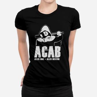 ACAB Grafik-Frauen Tshirt Schwarz-Weiß, Alles Cool, Alles Bestens Design - Seseable