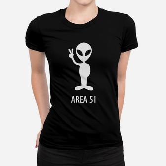 Alien Area 51 Roswell Little Green Man Ufo Funny T-shirt Women T-shirt - Seseable