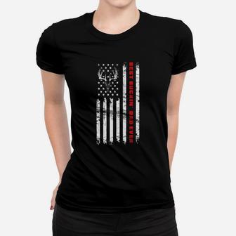 American Flag Best Buckin' Dad Ever T-shirt For Deer Hunters Women T-shirt - Seseable