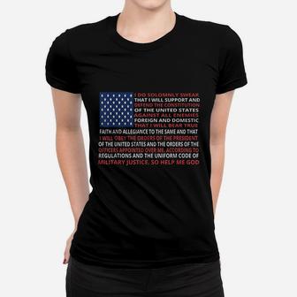 American Flag Military Oath Of Enlistment Ladies Tee - Seseable