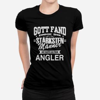 Angler-Slogan Frauen Tshirt für Herren, Gott machte starke Männer zu Anglern - Seseable