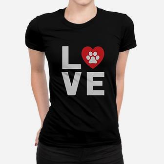 Animal Lover Dog Paw Print Love Dogs My Best Friend Ladies Tee - Seseable