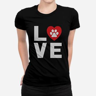 Animal Lover Dog Paws Print Love Dogs My Best Friend Ladies Tee - Seseable