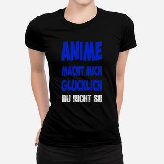 Anime-Fan Schwarzes Frauen Tshirt Anime Macht Nick Glücklich, Du Nicht So - Seseable