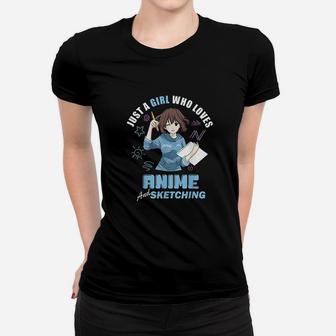 Anime Just A Girl Who Loves Anime And Sketching Ladies Tee | Seseable UK