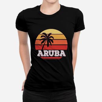 Aruba Vacation Retro Vintage Ladies Tee - Seseable