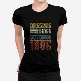 Awesome Since October 1985 Vintage 36th Birthday Gift Ladies Tee - Seseable