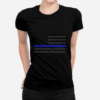 Back The Blue Thin Blue Line Ladies Tee - Seseable