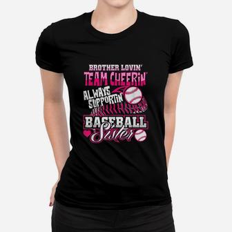 Baseball Sister Team Cheering, sister presents Ladies Tee - Seseable
