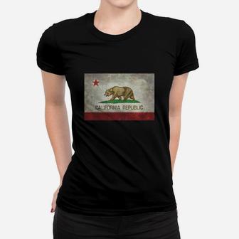 Bear - California Republic State Flag Shirts Ladies Tee - Seseable