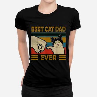 Best Cat Dad Ever Fist Bump Ladies Tee - Seseable