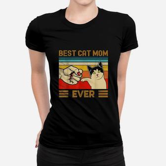 Best Cat Mom Ever Funny Cat Mom Mother Vintage Gift Ladies Tee - Seseable