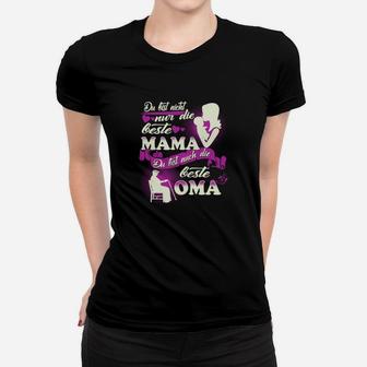 Beste Mama und Oma Damen Frauen Tshirt, Muttertagsgeschenk Aufdruck - Seseable