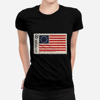 Betsy Ross American Us Flag Usa Revolutionary Slavery Stamp Ladies Tee - Seseable