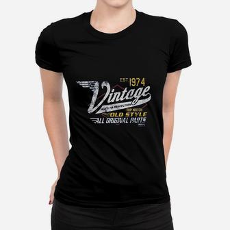 Birthday Gift Vintage 1974 Aged To Perfection Racing Ladies Tee - Seseable