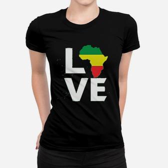 Black History Month Love Africa Pride Map Ladies Tee - Seseable