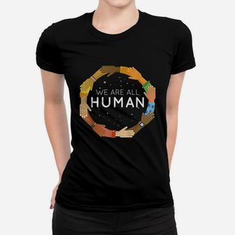 Black History Month We Are All Human Black Is Beautiful Ladies Tee - Seseable