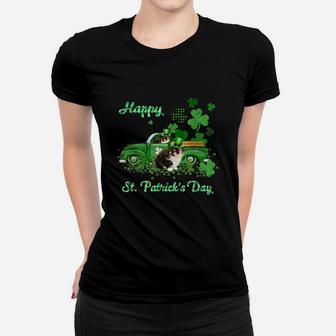 Calico Riding Green Truck St Patricks Day Cat Lovers Gift Women T-shirt - Seseable