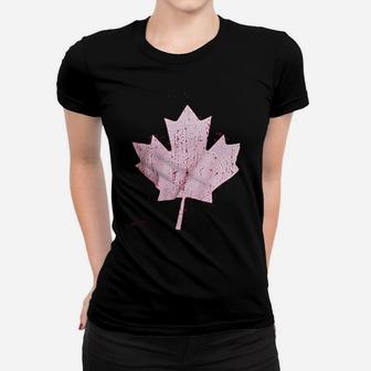Canada Pride Vintage Style Retro Canadian Maple Leaf Ladies Tee - Seseable