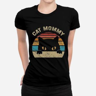 Cat Mommy Vintage Retro Black Cats Ladies Tee | Seseable CA