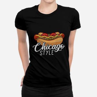 Chicago Style Hot Dog Gift Hotdog Ladies Tee - Seseable