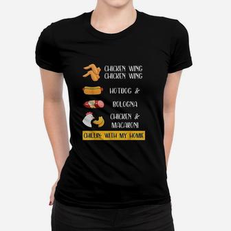 Chicken Wing Chicken Wing Hotdog And Bologna Ladies Tee - Seseable