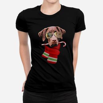 Chocolate Labrador Christmas Gift For Dog Lovers Sunglasses Ladies Tee - Seseable