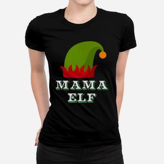 Christmas Mama Elf Tees Mom Mother Women Holiday Gift Ladies Tee - Seseable